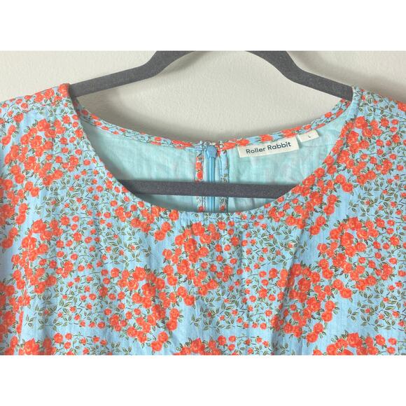 ROLLER RABBIT DRESS LARGE MILKMAID WESTERN COASTAL COTTAGECORE - Picture 6 of 16